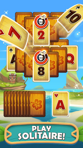 Tiki Solitaire TriPeaks - Tangkapan Layar 1
